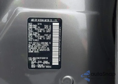 2015 Infiniti Qx80 from USA, damaged, VIN JN8AZ2NE2F9086138